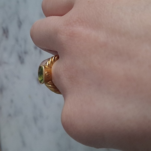 Vintage David Yurman 18K gold and peridot ring - Picture 9 of 16